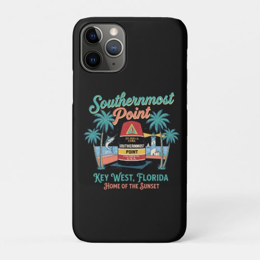 Zuidelijkste Punt Key West Retro Tropische Sfeer Case-Mate iPhone Case (Achterkant)
