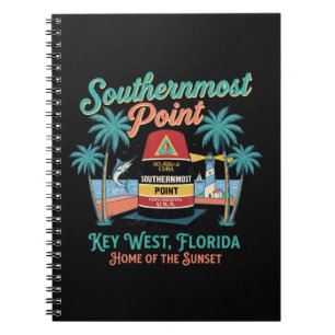 Zuidelijkste Punt Key West Retro Tropische Sfeer Notitieboek