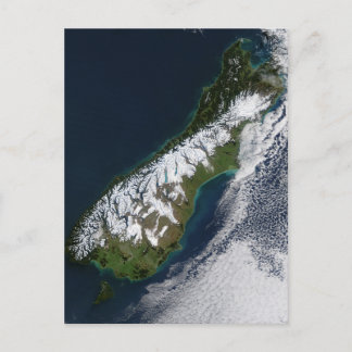 Zuidereiland, Nieuw-Zeeland, Satellietbeeld Briefkaart