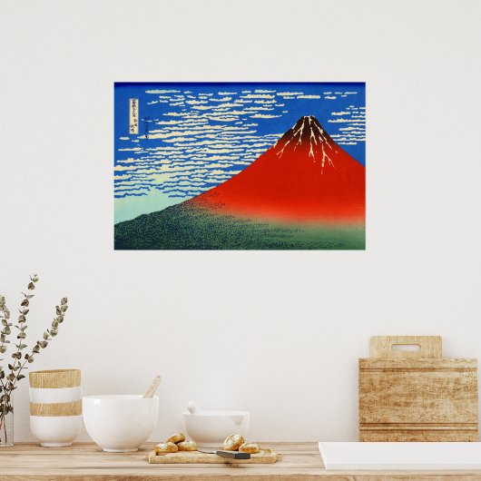 Zuiderwind, heldere hemel Katsushika Hokusai 1830 Poster (Keuken)