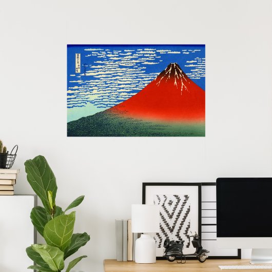 Zuiderwind, heldere hemel Katsushika Hokusai 1830 Poster (Thuiskantoor)