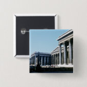 Zuidfront van het British Museum Vierkante Button 5,1 Cm (Voorkant /achterkant)