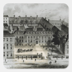 Zuidfront van Leicester House, ca.1720 Vierkante Sticker