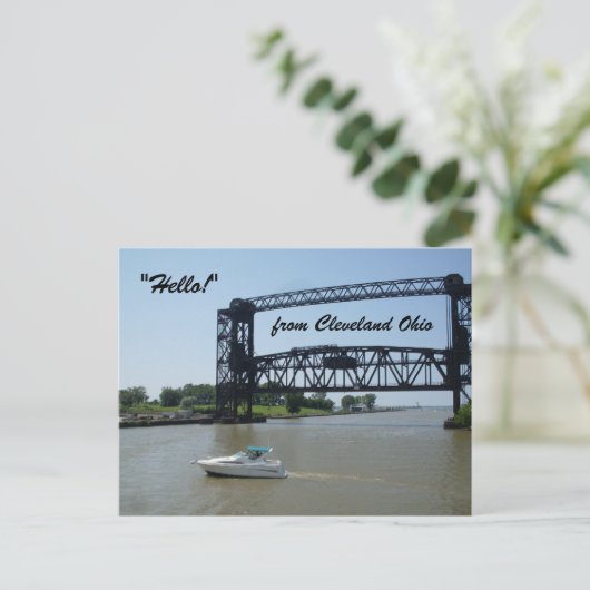 ZUIDKUST VAN HET ERIE CLEVELAND-MEER briefkaart (Staand voorkant)