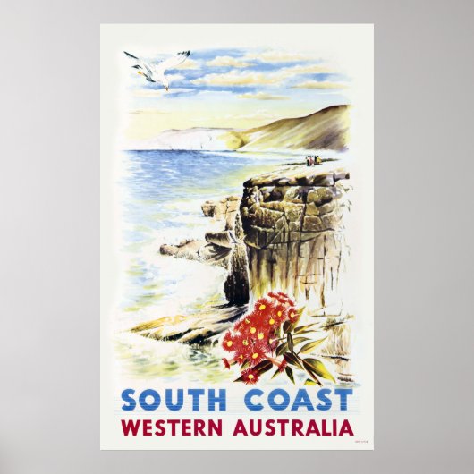 Zuidkust, Western Australië Vintage Poster 1940 (Voorkant)