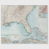  Zuidoost-Amerikaanse en Caribische kaart (1900) Cadeaupapier (Vlak)