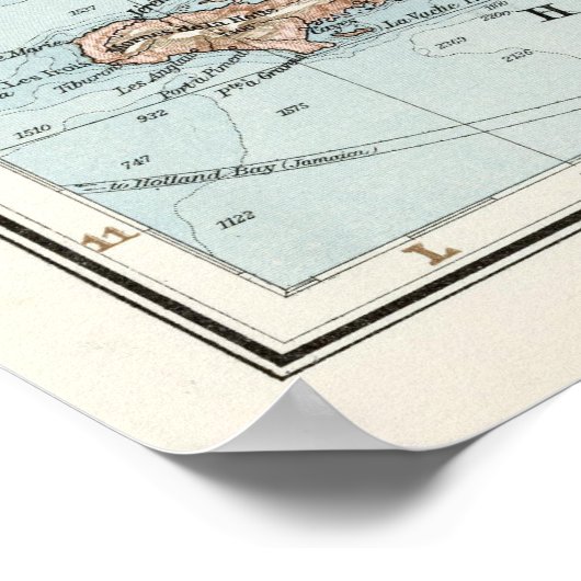  Zuidoost-Amerikaanse en Caribische kaart (1900) Poster (Hoek)