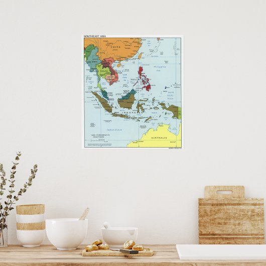 Zuidoost-Aziatische kaart 2003 Poster (Keuken)