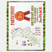 ZUIDOOST-AZIË OORLOGSSPELEN 2E PLAATS FLEECE DEKEN (Voorkant)