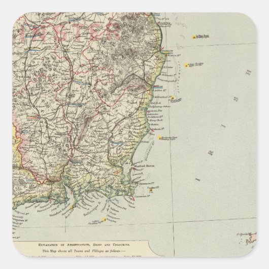 Zuidoost-Ierland Vierkante Sticker (Voorkant)