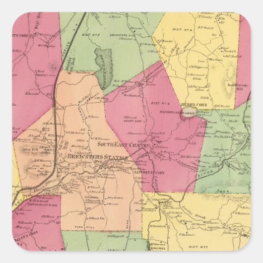 Zuidoost, stad vierkante sticker (Voorkant)