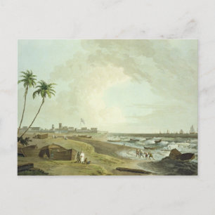 Zuidoost-Uitzicht Fort St. George, Madras, bord Briefkaart
