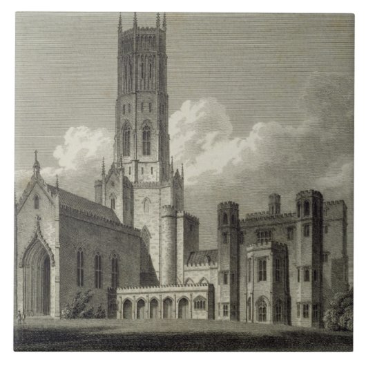 Zuidoost-uitzicht van Fonthill Abbey, 1812 (gravin Tegeltje (Voorkant)