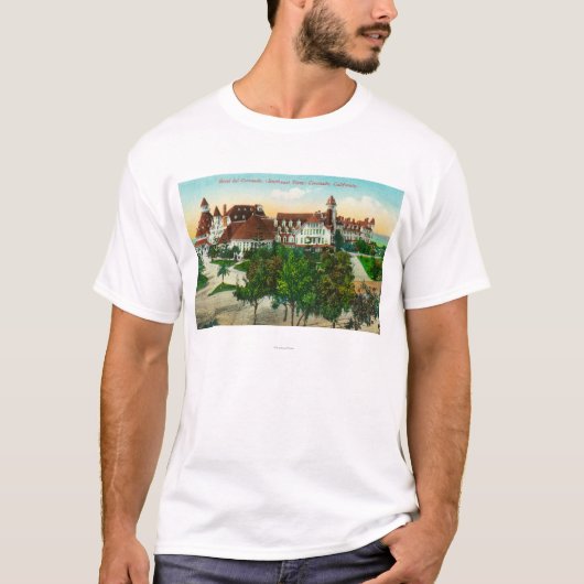Zuidoostelijk Uitzicht van het Hotel del Coronado T-shirt (Voorkant)