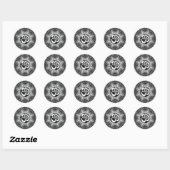 Zuidoostelijke zon zwart + wit Aum mandala Sticker (Vel)
