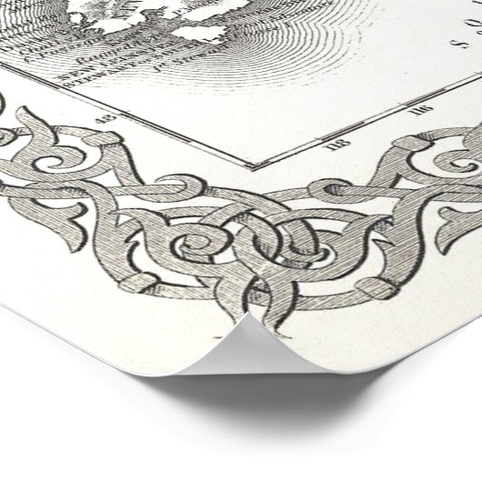 ZUIDPACIFIC & HAWAII EILANDEN MAP 1855 POSTER (Hoek)