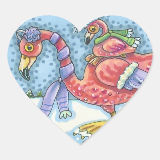 ZUIDPINKFLAMINGOS HOLIDAY STICKERS (Voorkant)