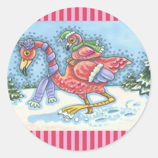 ZUIDPINKFLAMINGOS HOLIDAY STICKERS (Voorkant)