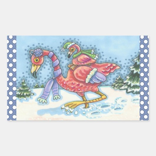 ZUIDPINKFLAMINGOS HOLIDAY STICKERS (Voorkant)