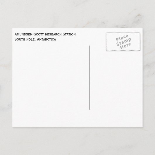 Zuidpool Amundsen-Scott, Antarctica Briefkaart (Achterkant)