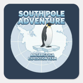 Zuidpool Avontuur Antarctica Expeditie Team Vierkante Sticker