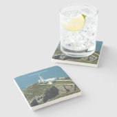 Zuidstack vuurtoren Wales. Stenen Onderzetter (Zijkant)