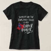 ZUIDSTOFSUPER POWER (donkere huid) zwart, kort T-shirt (Design voorkant)