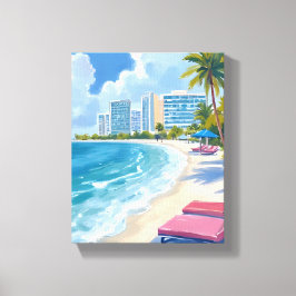 Zuidstrand Miami Florida Canvas Afdruk