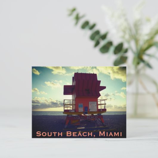 Zuidstrand, Miami Lifeguard Stand (Ocean Rescue) Briefkaart (Staand voorkant)