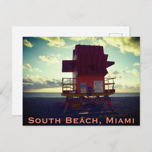 Zuidstrand, Miami Lifeguard Stand (Ocean Rescue) Briefkaart (Voorkant / Achterkant)