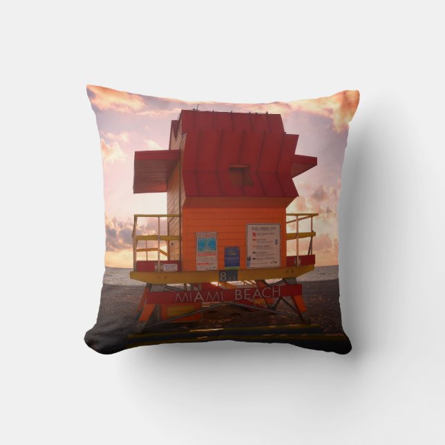 Zuidstrand, Miami Lifeguard Stand (Ocean Rescue) Kussen (Voorkant)