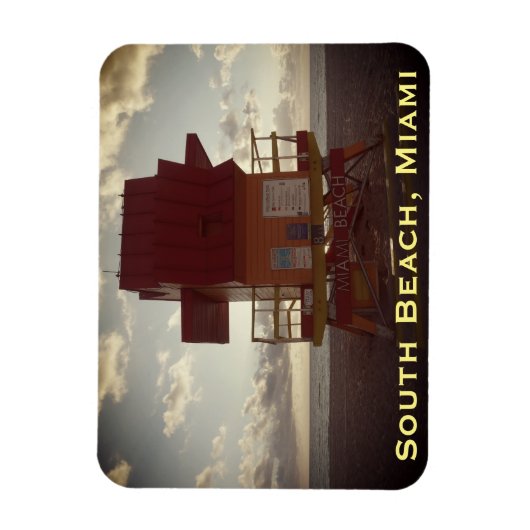Zuidstrand, Miami Lifeguard Stand (Ocean Rescue) Magneet (Verticaal)