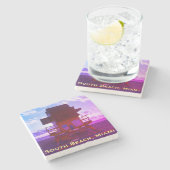 Zuidstrand, Miami Lifeguard Stand (Ocean Rescue) Stenen Onderzetter (Zijkant)