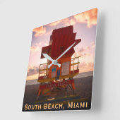Zuidstrand, Miami Lifeguard Stand (Ocean Rescue) Vierkante Klok (Hoek)