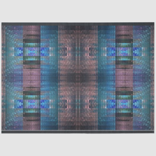 Zuidwest-Abstract Fractal Pattern Blue Decoupage Tissuepapier (Voorkant)