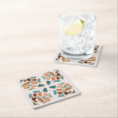 Zuidwest-Abstracte aardetinten Pattern Art Kartonnen Onderzetters (Insitu)