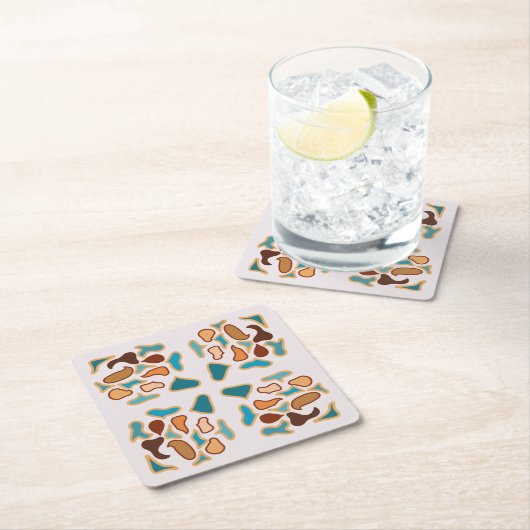 Zuidwest-Abstracte aardetinten Pattern Art Kartonnen Onderzetters (Insitu)