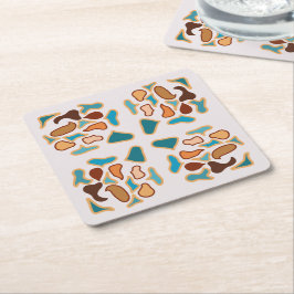 Zuidwest-Abstracte aardetinten Pattern Art Kartonnen Onderzetters