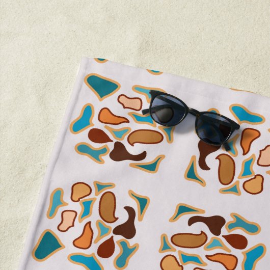 Zuidwest-Abstracte aardetinten Pattern Art Strandlaken (In situ)