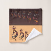 Zuidwest-Abstracte Kokopelli-handdoekset Bad Handdoek (Wasdoekje)