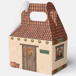 Zuidwest Adobe en Terracotta Dakpan Huisontwerp Bedankdoosjes