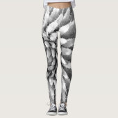 Zuidwest Agave Abstract Zwart-wit, Naam Leggings (Voorkant)