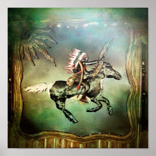 Zuidwest-Amerikaans stamhoofd paard Poster