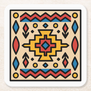 Zuidwest-Amerikaanse geometrische Native American Kartonnen Onderzetters
