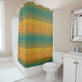 Zuidwest, Aqua, Oranje Ombre Shower Curtain Douchegordijn (In situ)