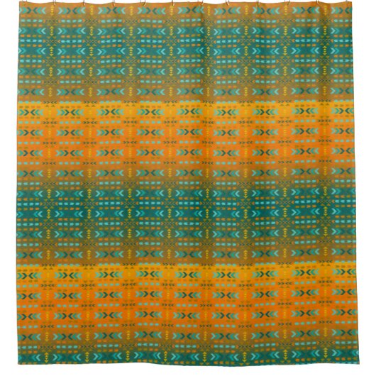 Zuidwest, Aqua, Oranje Ombre Shower Curtain Douchegordijn (Voorkant)