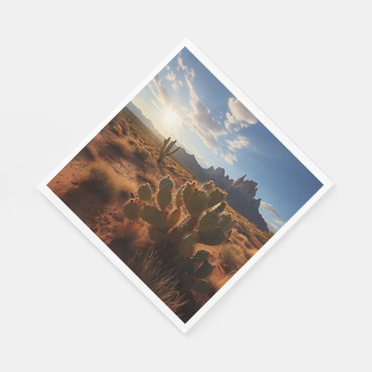 Zuidwest-Arizona Cactus Sunset Servet (Hoek)