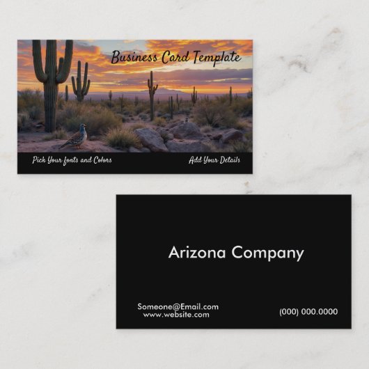 Zuidwest Arizona Desert Sunrise Visitekaartje (Voorkant / Achterkant)