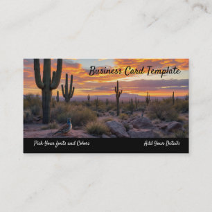 Zuidwest Arizona Desert Sunrise Visitekaartje