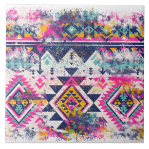 Zuidwest/Aztec/Italiaans design keramische Tegel Tegeltje